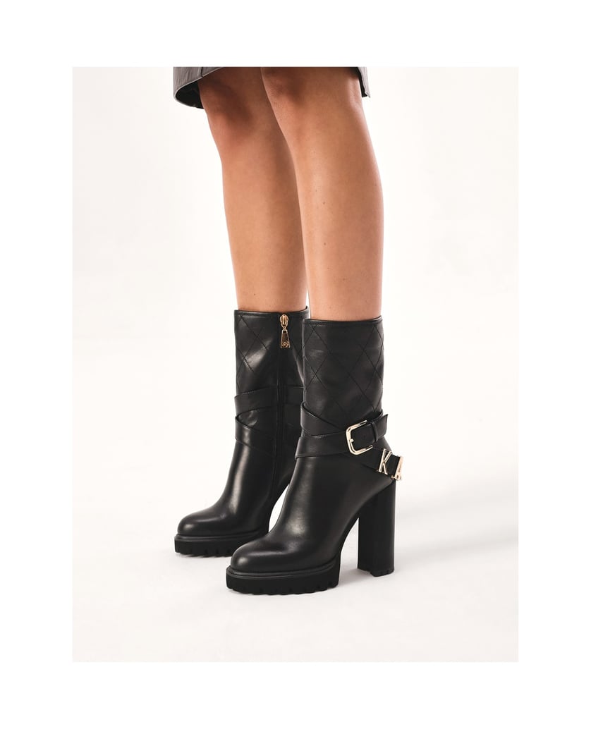 Kazar-Stiletto-booties-with-a-logoed-strap-around-the-upper-čierna