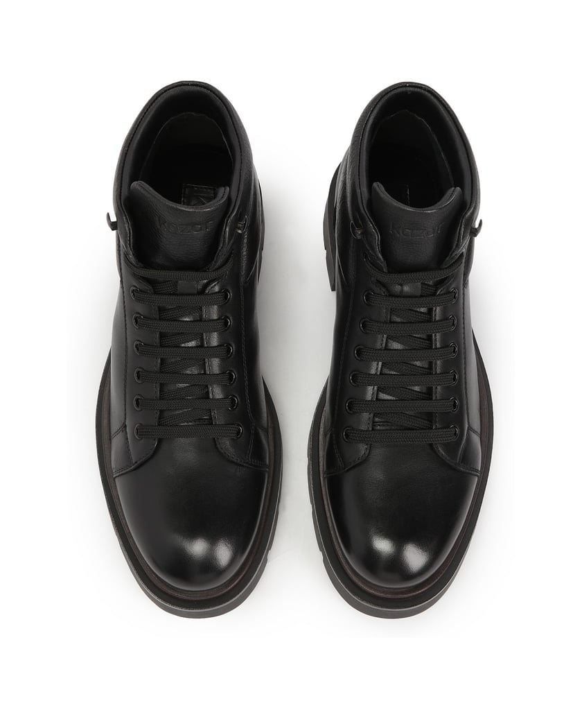 Kazar-Schwarze-Herrenstiefel-mit-niedrigem-Sch-schwarz