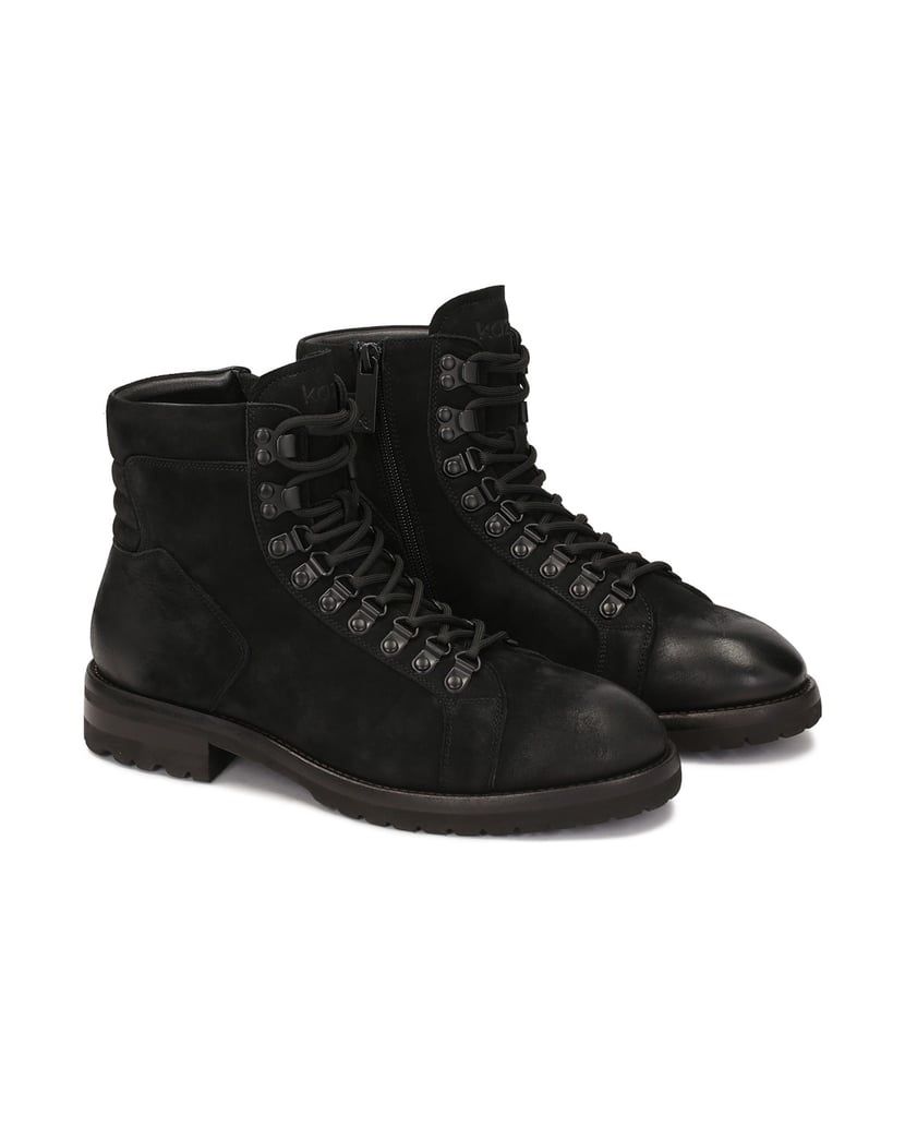 Kazar-Nubuck-black-men's-boots-čierna