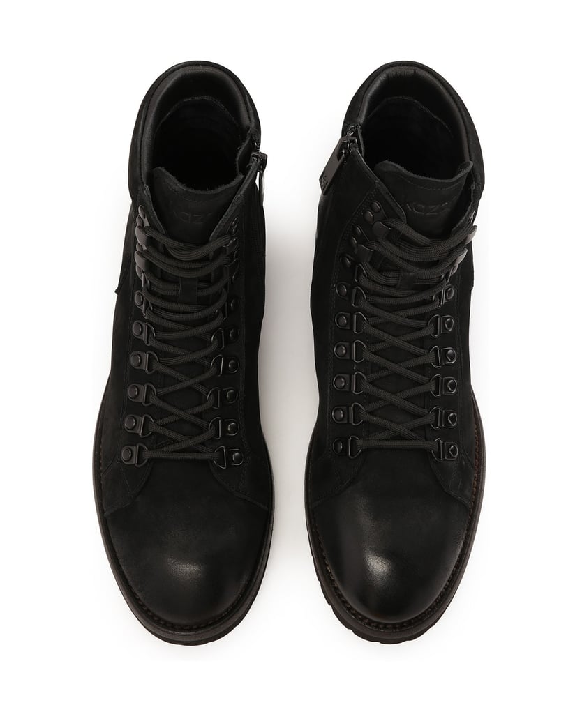 Kazar-Nubuck-black-men's-boots-čierna