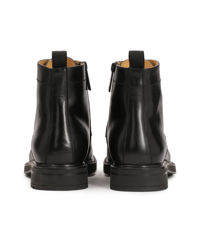 Kazar-Klassische-schwarze-Glattlederstiefel-schwarz