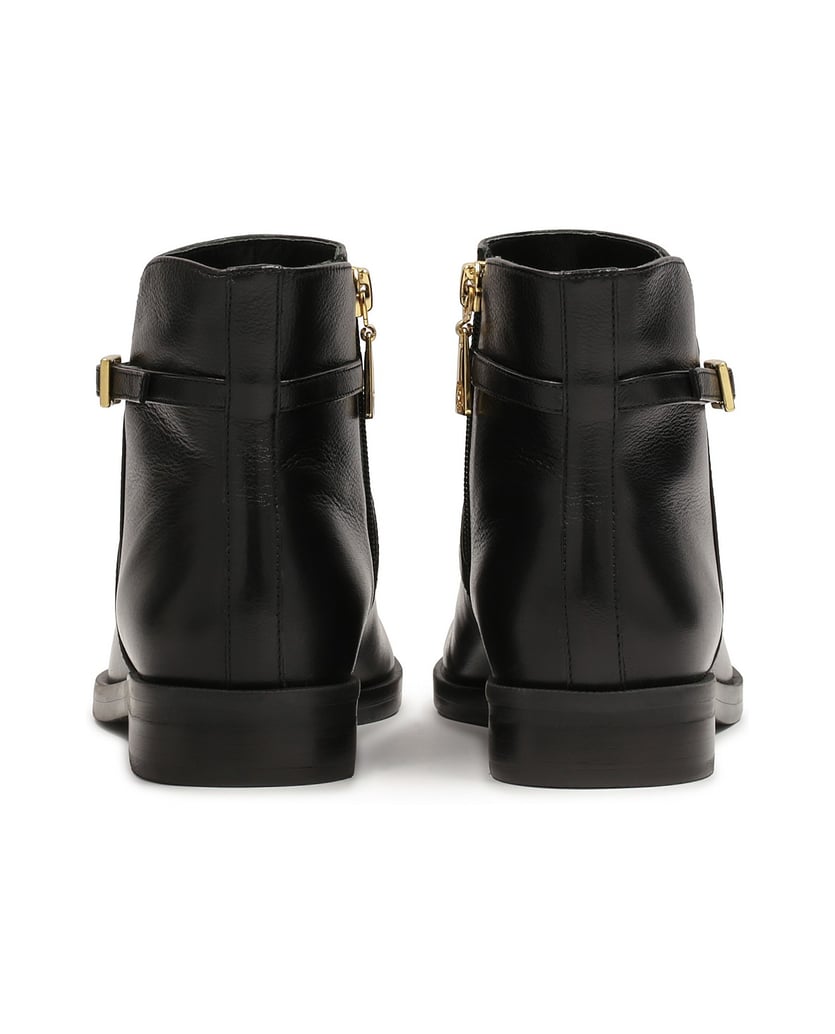 Kazar-Flache-Stiefel-mit-sich-kreuzenden-Rieme-schwarz