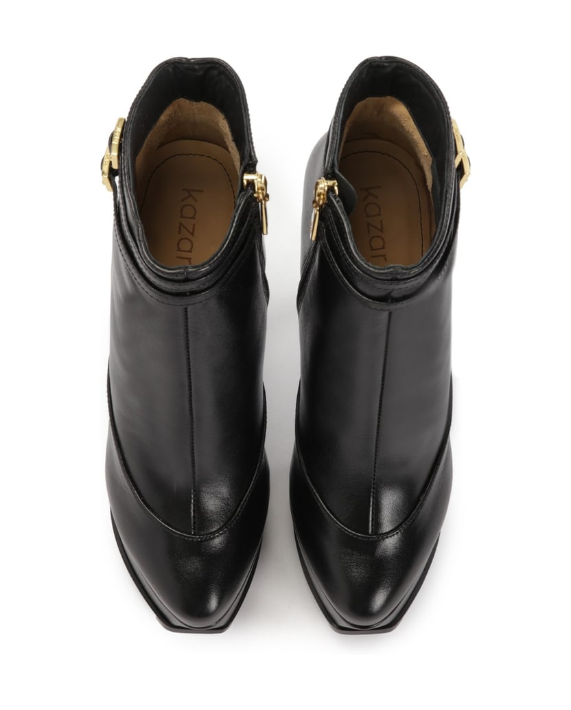 Kazar-Leather-boots-with-high-heel-and-platform-čierna