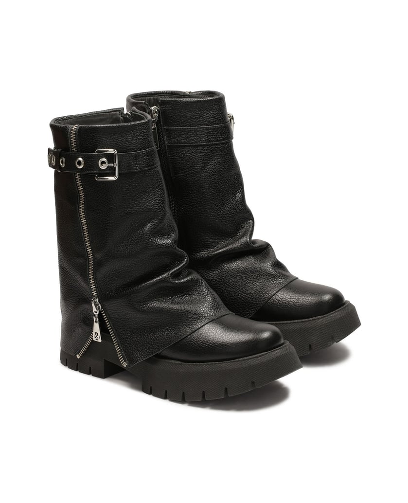Kazar-Extravagant-boots-with-double-zipper-upper-čierna