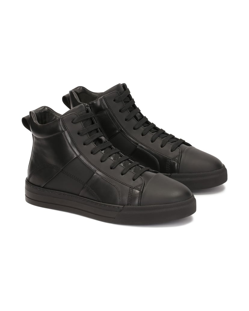 Kazar-Sneakers-aus-Leder-mit-hohem-Schaft-schwarz