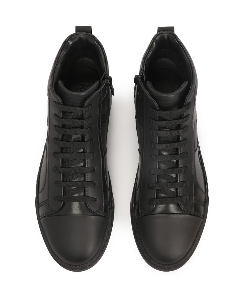 Kazar-Sneakers-aus-Leder-mit-hohem-Schaft-schwarz