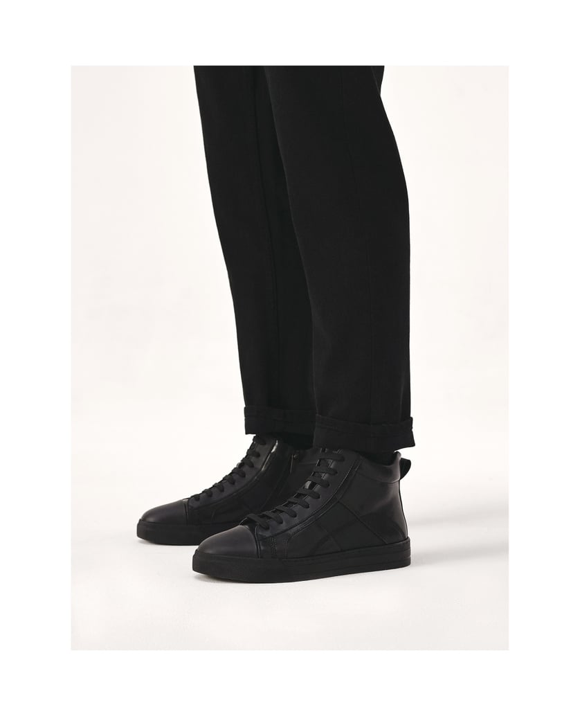 Kazar-Sneakers-aus-Leder-mit-hohem-Schaft-schwarz