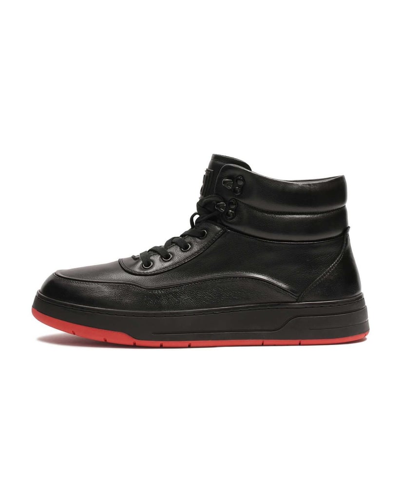 Kazar-Black-sneakers-with-contrasting-red-sole-čierna