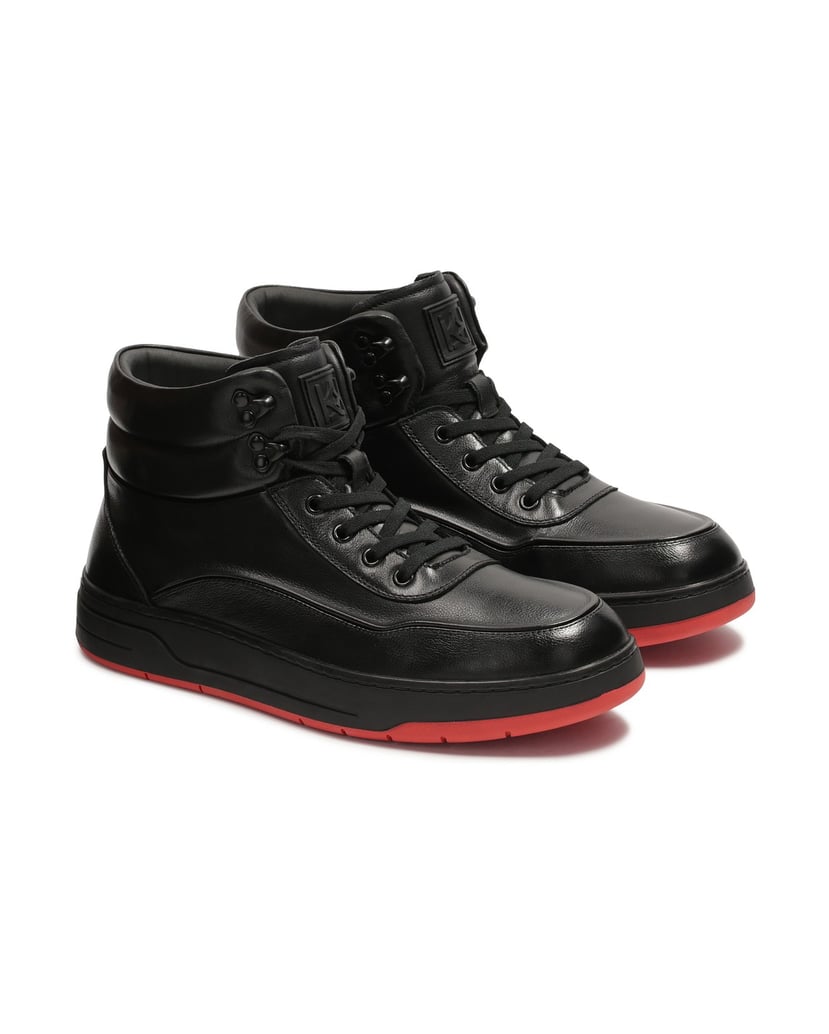 Kazar-Black-sneakers-with-contrasting-red-sole-čierna