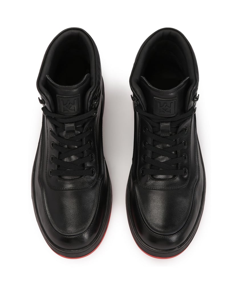 Kazar-Black-sneakers-with-contrasting-red-sole-čierna
