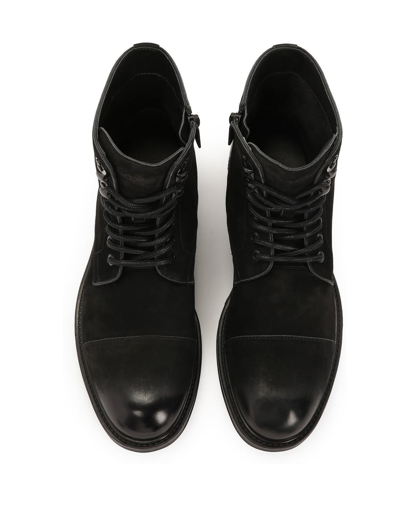 Kazar-Nubuk-Stiefel-mit-gebundenem-Schaft-schwarz