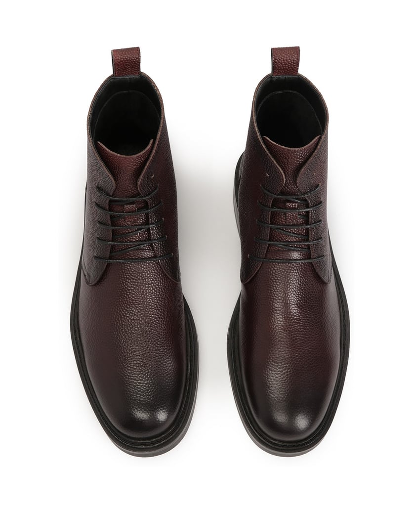 Kazar-Kastanienbraune-Schnürstiefel-aus-Erbsen-rot