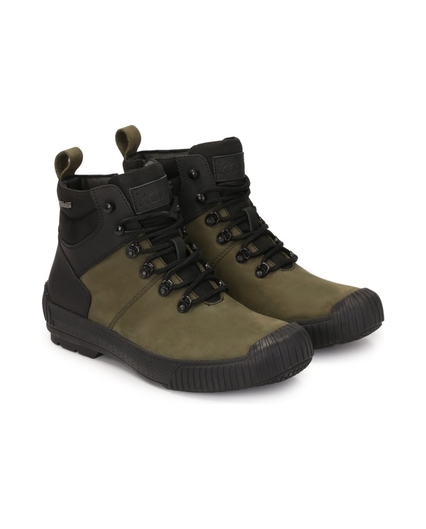 Kazar-Combination-material-boots-olivová
