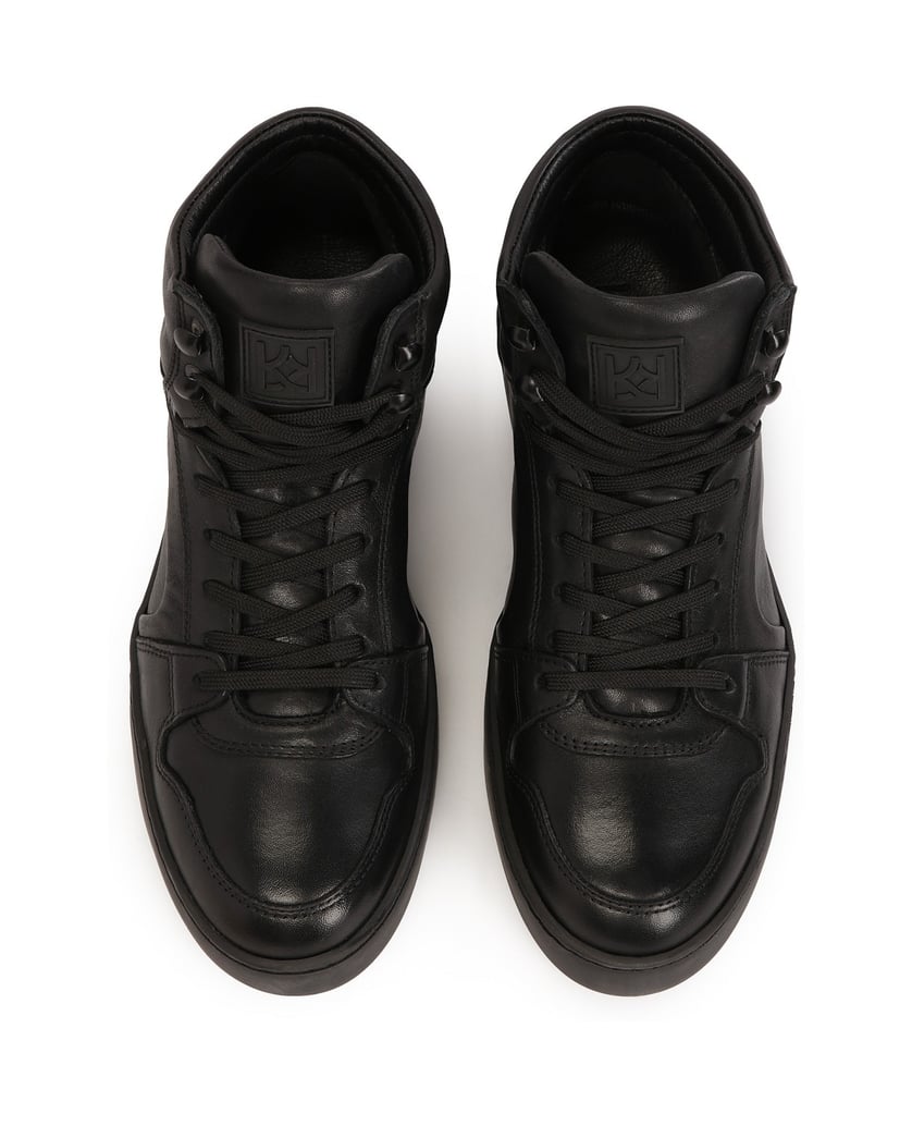 Kazar-Turnschuhe-aus-Leder-mit-höherem-Schaft-schwarz