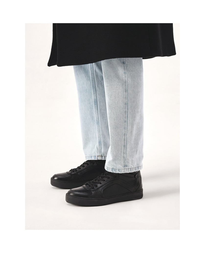 Kazar-Turnschuhe-aus-Leder-mit-höherem-Schaft-schwarz