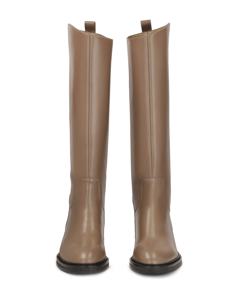 Kazar-Taupefarbene-Offiziersstiefel-zum-Hinein-taupe