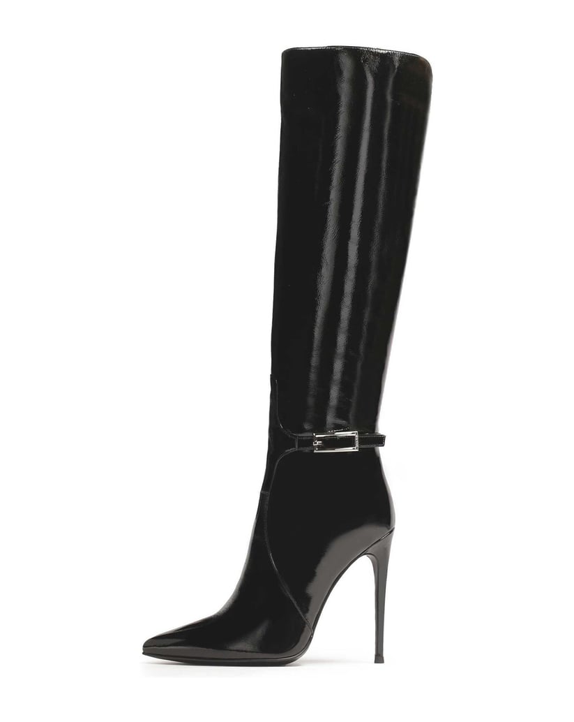 Kazar-Patent-leather-stiletto-heeled-boots-with-cutout-upper-černá