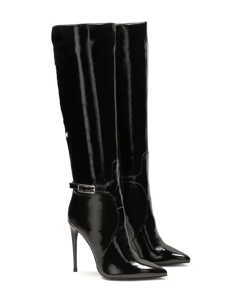 Kazar-Patent-leather-stiletto-heeled-boots-with-cutout-upper-černá