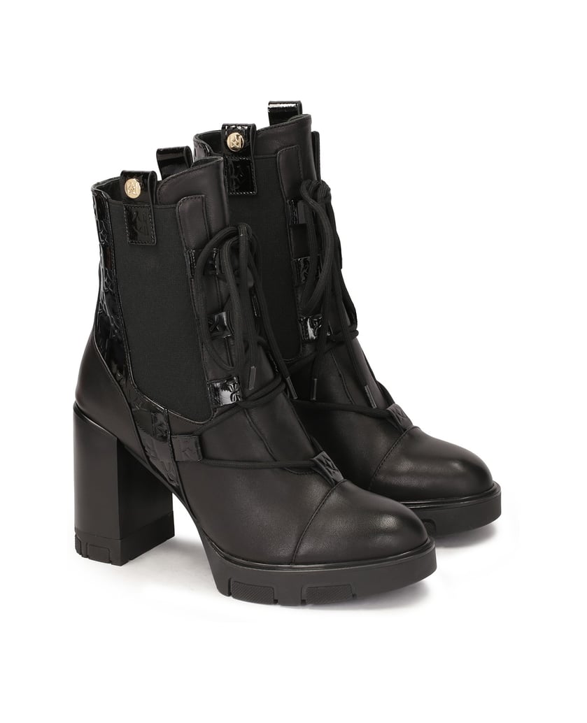 Kazar-Leather-boots-with-attractive-lacing-čierna