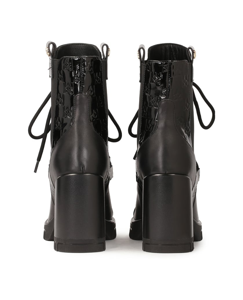 Kazar-Leather-boots-with-attractive-lacing-čierna