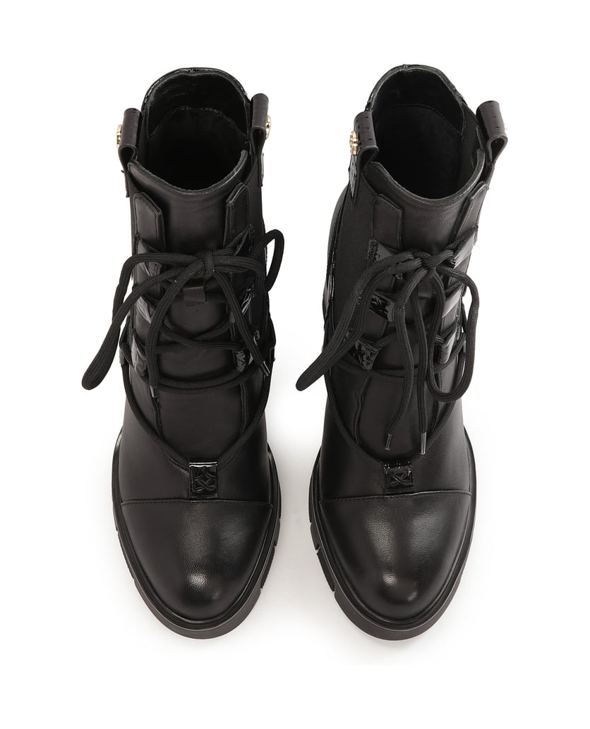 Kazar-Leather-boots-with-attractive-lacing-čierna