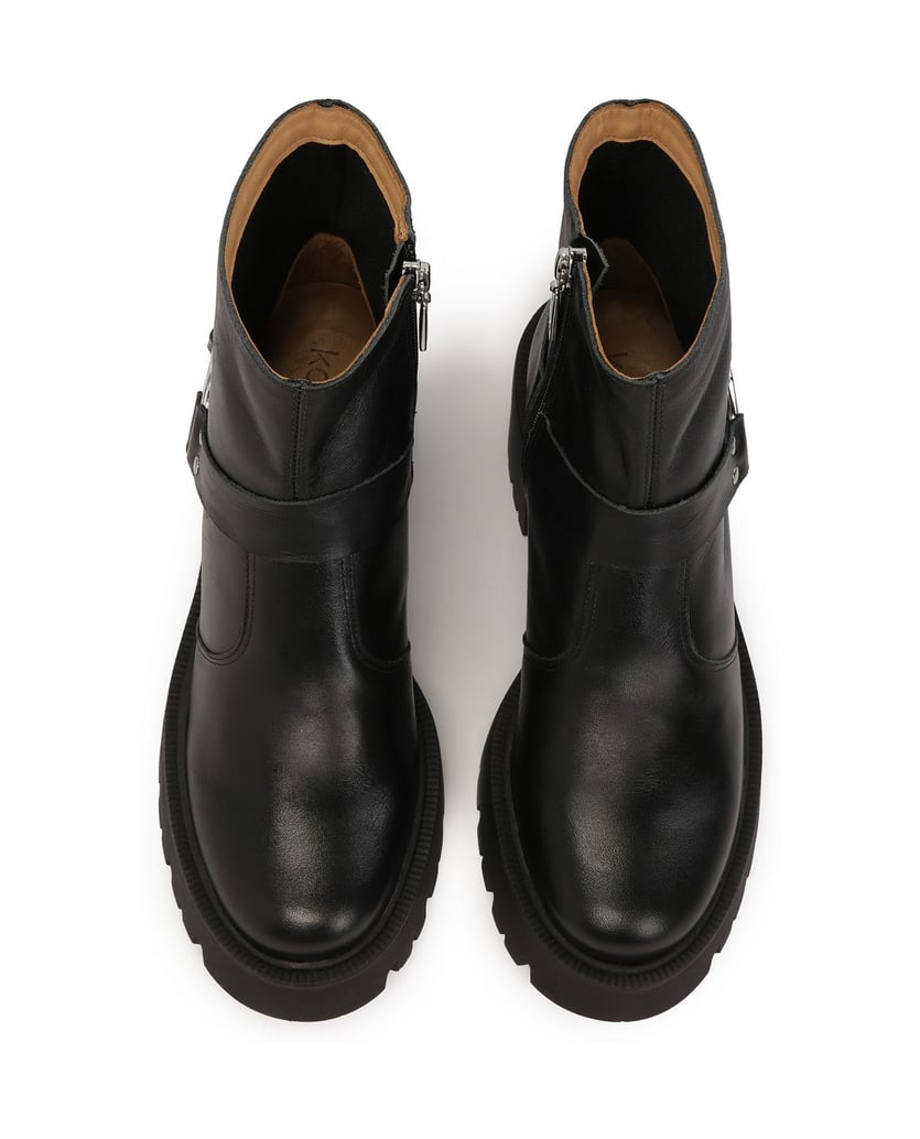 Kazar-Zipper-boots-with-wide-heels-černá