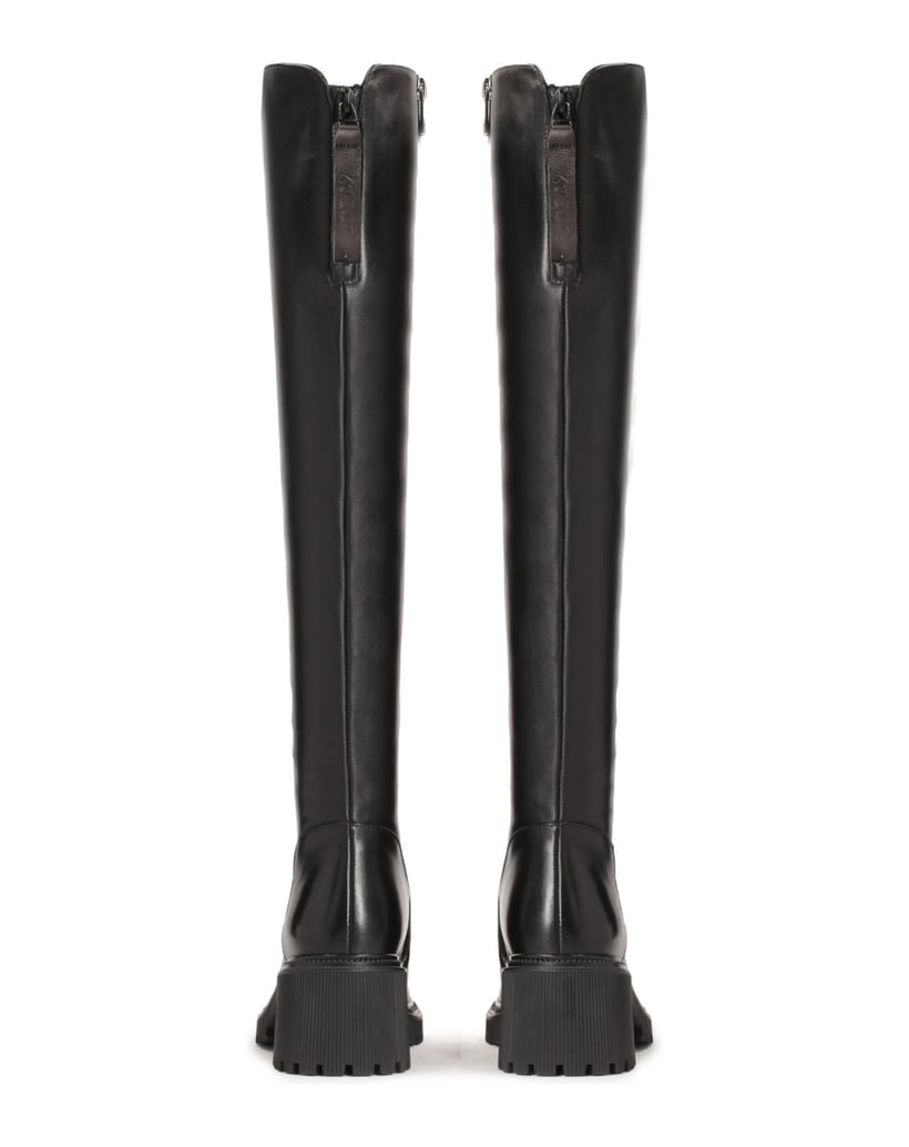 Kazar-Schwarze-Lederstiefel-mit-einem-Schaft-u-schwarz