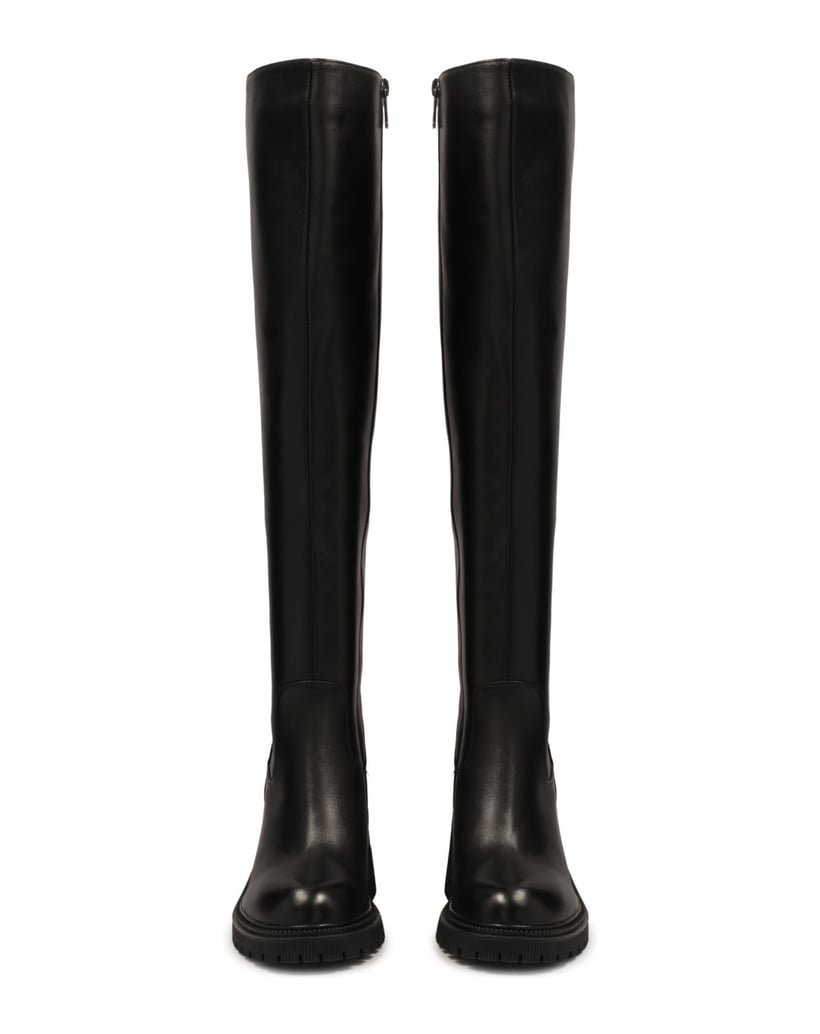 Kazar-Schwarze-Lederstiefel-mit-einem-Schaft-u-schwarz