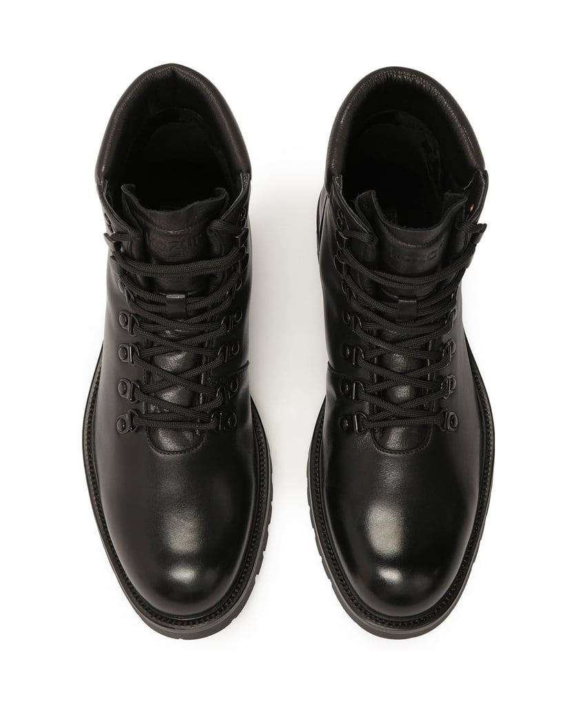 Kazar-Schwarze-Stiefel-mit-Metallschlaufen-schwarz