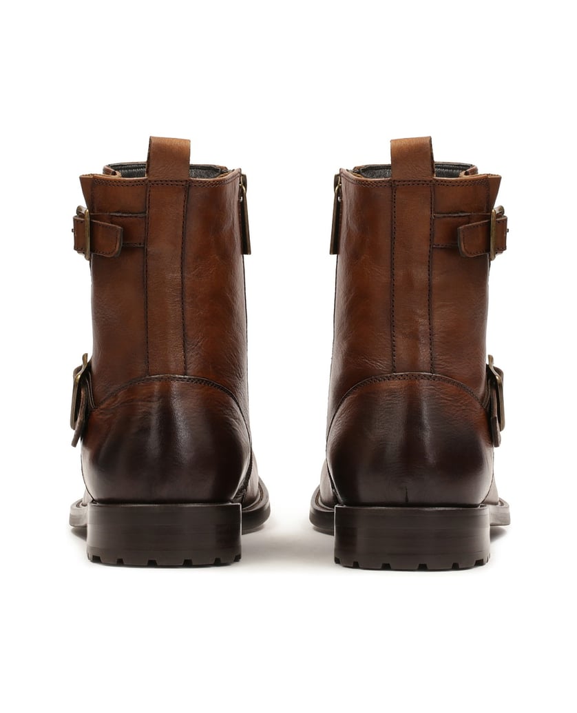 Kazar-Herrenstiefel-aus-braunem-Leder-mit-Reiß-braun