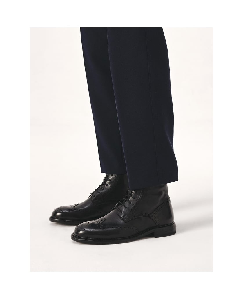 Kazar-Schwarze-Brogue-verzierte-Stiefel-schwarz