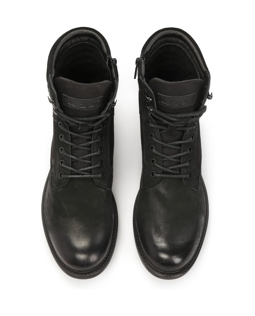 Kazar-Hohe-Stiefel-aus-Wildleder-und-Nubuk-schwarz