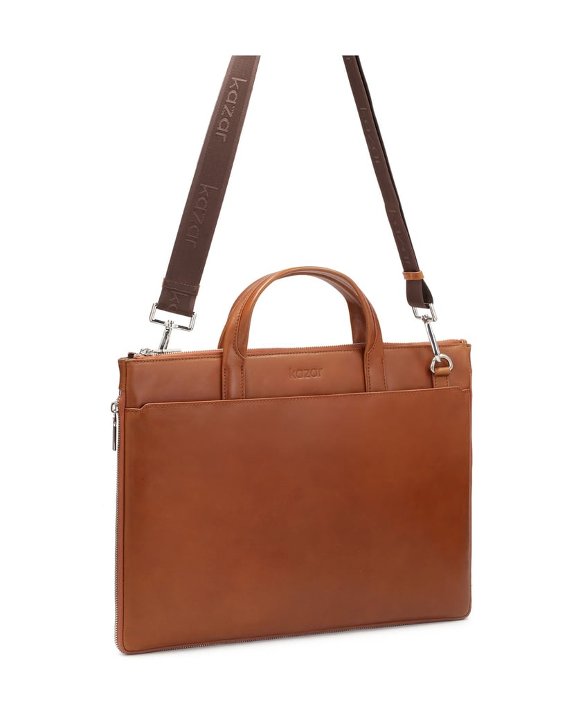 Kazar-Laptop--und-Dokumententasche-aus-braunem
