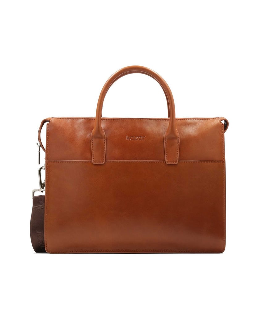 Kazar-Brown-leather-single-compartment-bag-hnědá