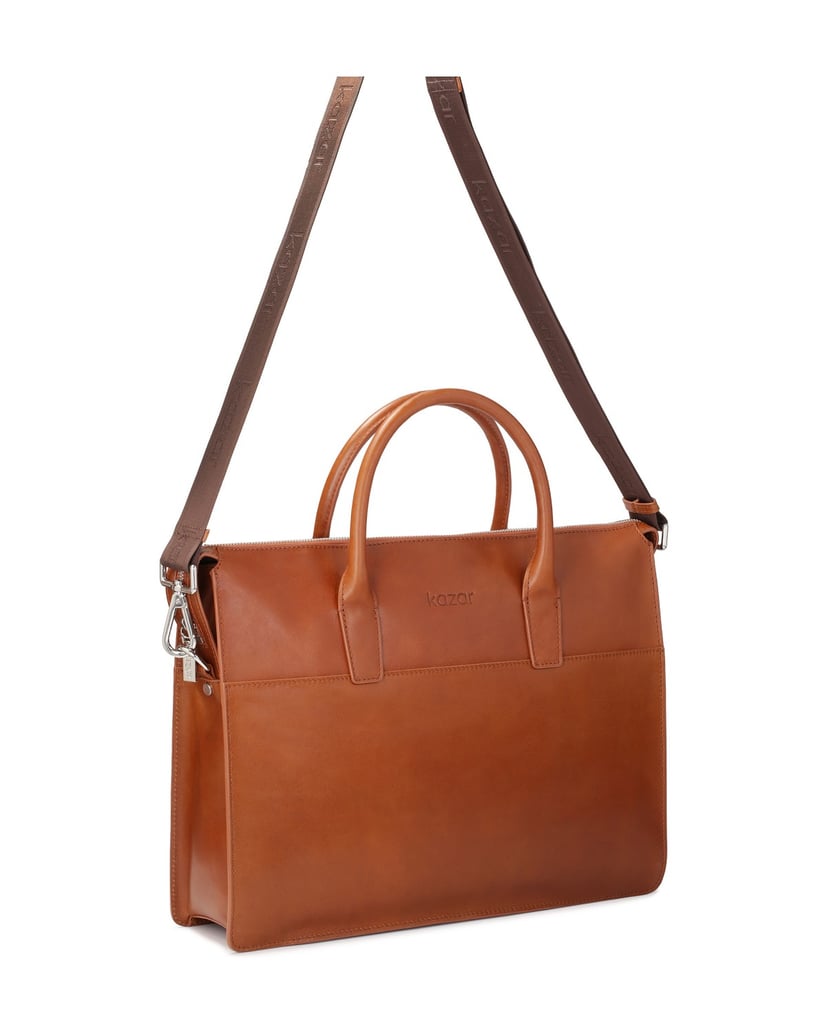 Kazar-Brown-leather-single-compartment-bag-hnědá