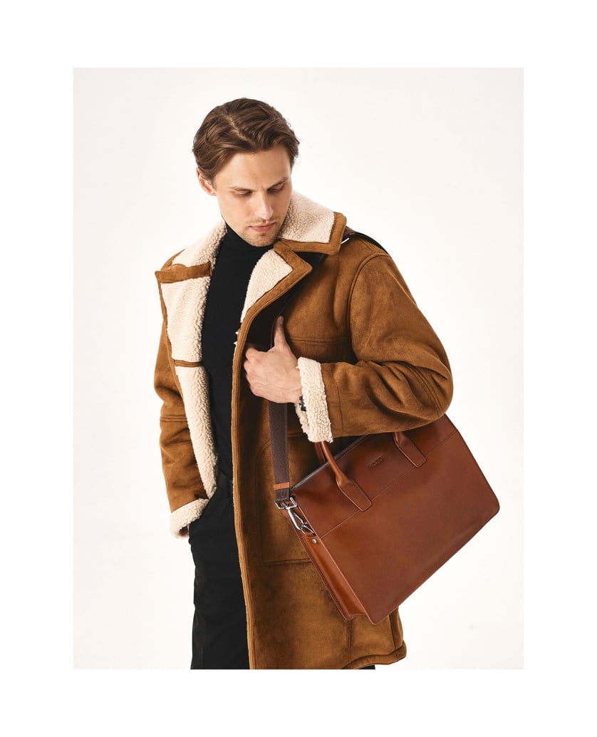 Kazar-Brown-leather-single-compartment-bag-hnědá
