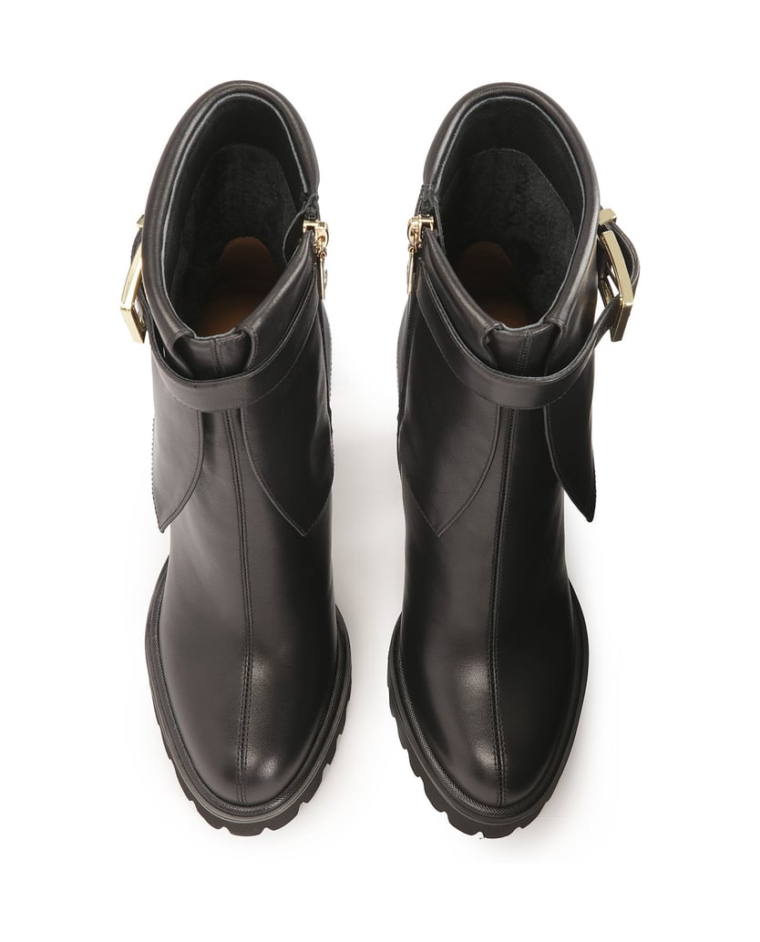 Kazar-Schwarze-Lederstiefel-mit-umgeschlagenem-schwarz