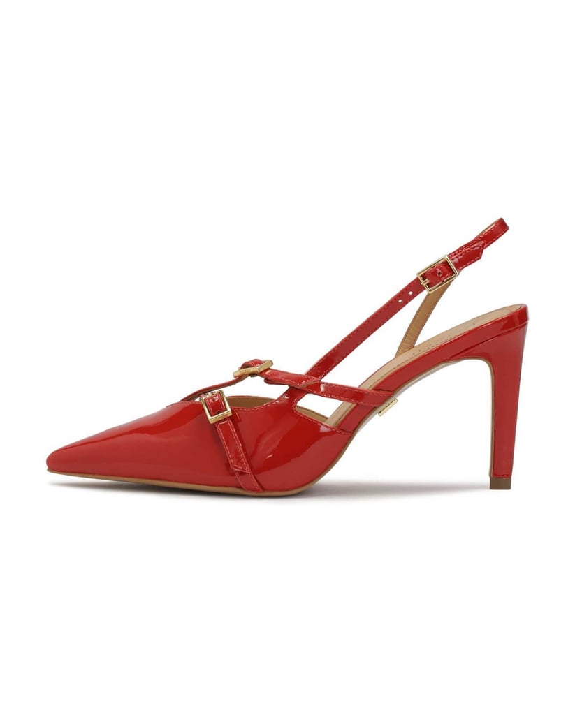 Kazar-Patent-leather-red-slingback-pumps-červená