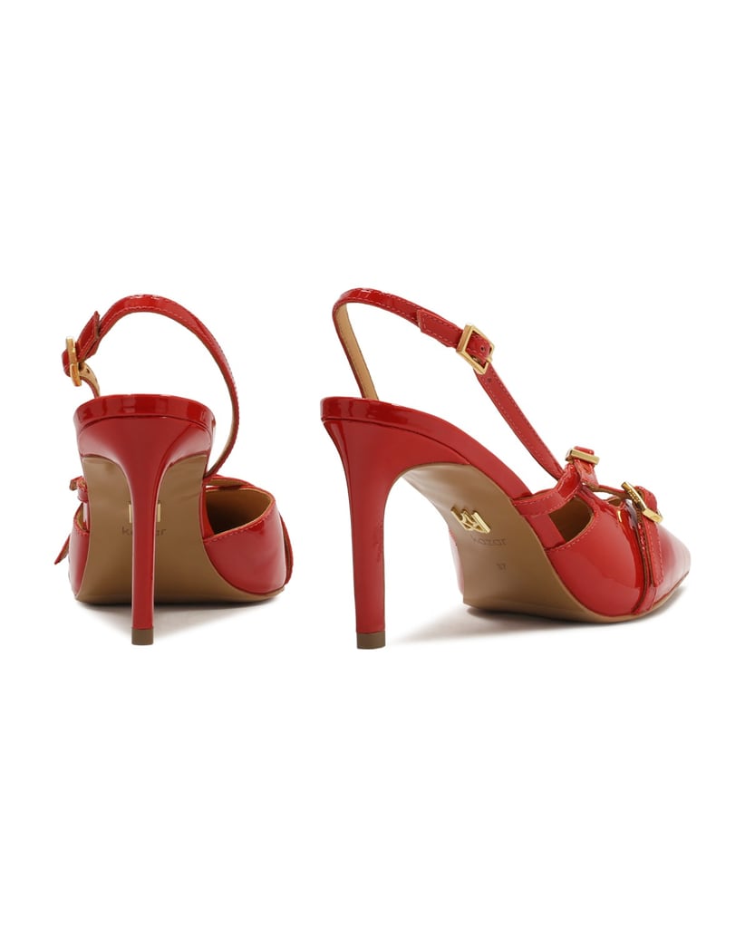 Kazar-Patent-leather-red-slingback-pumps-červená