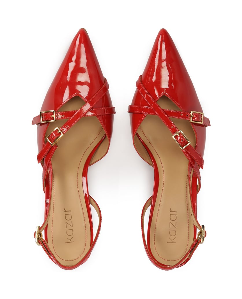 Kazar-Patent-leather-red-slingback-pumps-červená