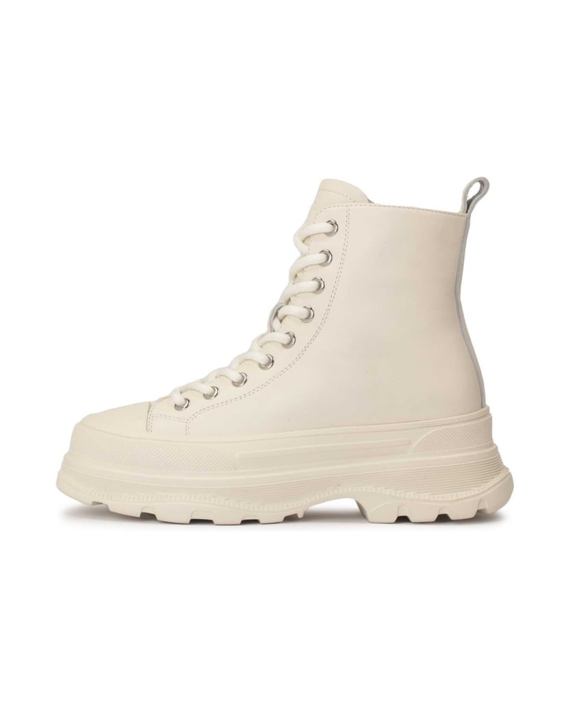 Kazar-Ladies’-off-white-laced-flat-ankle-boots-biela