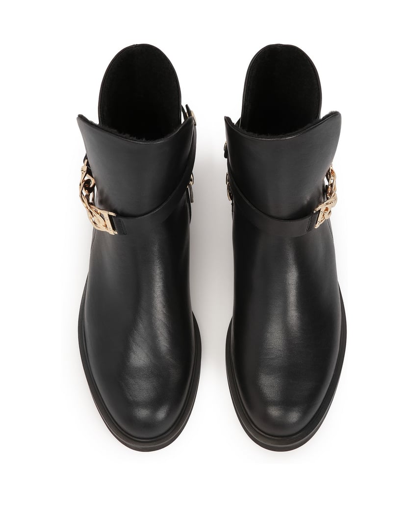 Kazar-Klassischer-Stiefel-mit-flacher-Sohle,-v-schwarz