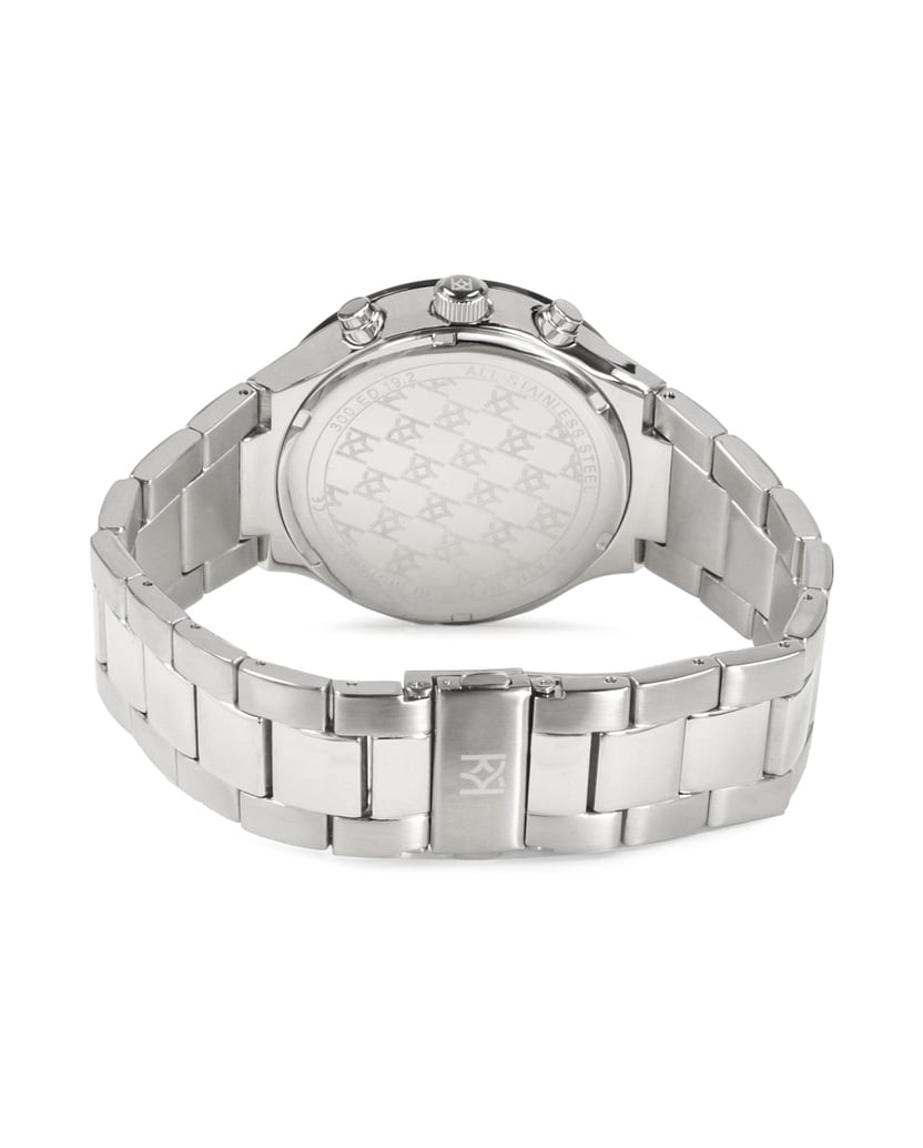 Kazar-Uhr-mit-Silberarmband-und-schwarzem-Ziff-schwarz