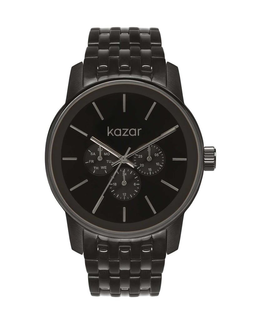 Kazar-Uhr-mit-schmalem-Gliederarmband-schwarz