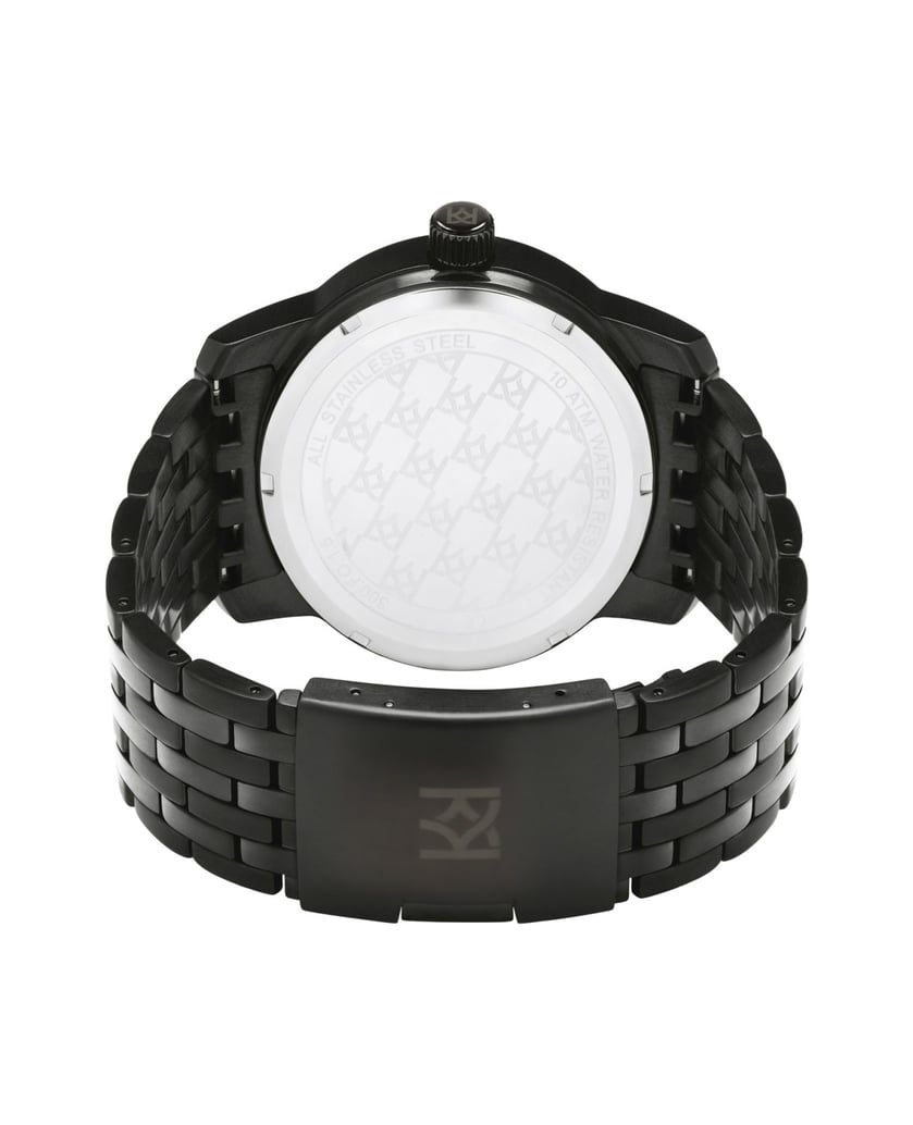 Kazar-Uhr-mit-schmalem-Gliederarmband-schwarz