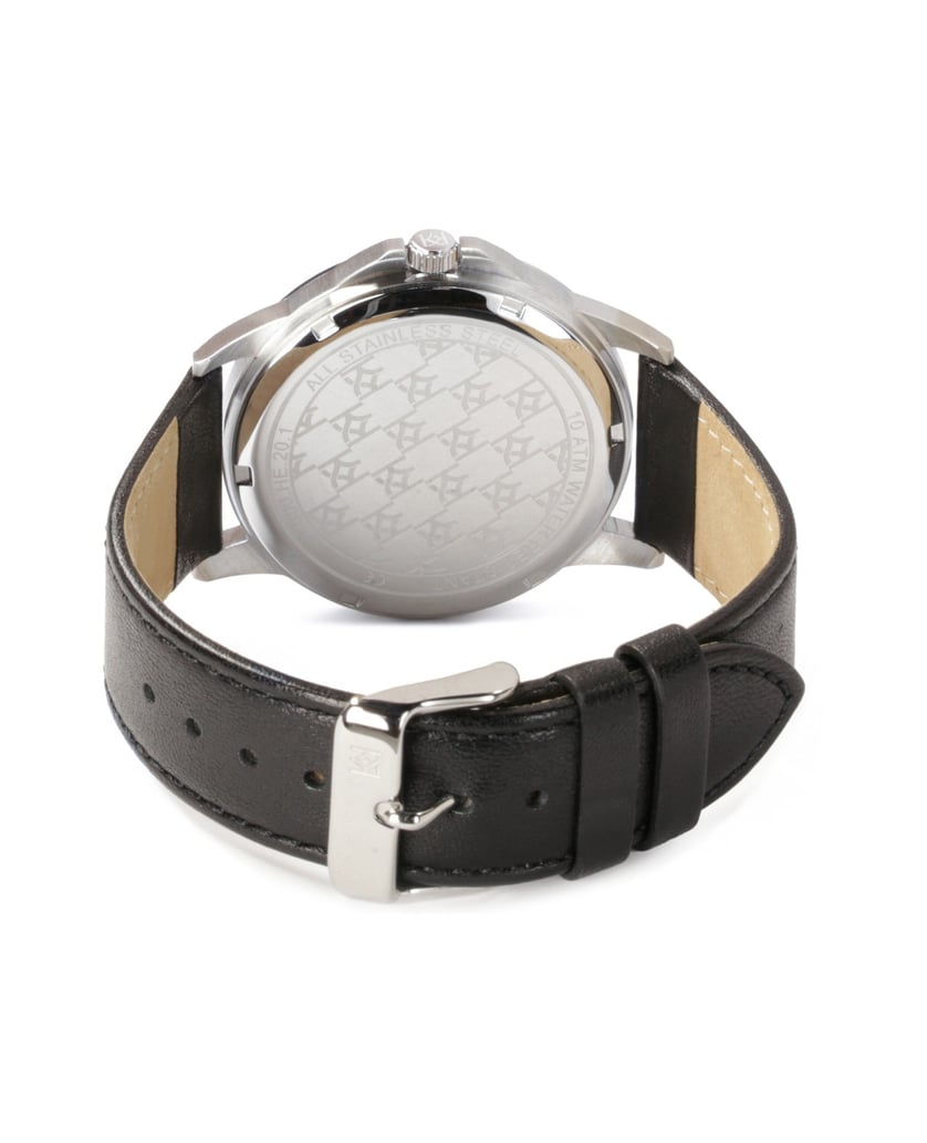 Kazar-Zeitlose-Uhr-mit-schwarzem-Lederarmband-schwarz