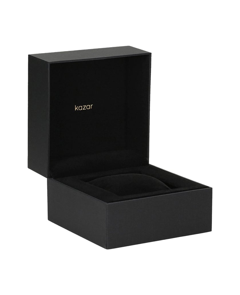 Kazar-Zeitlose-Uhr-mit-schwarzem-Lederarmband-schwarz