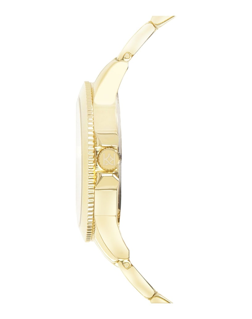 Kazar-Uhr-mit-schmalem-Armband-und-gezackter-L-gold