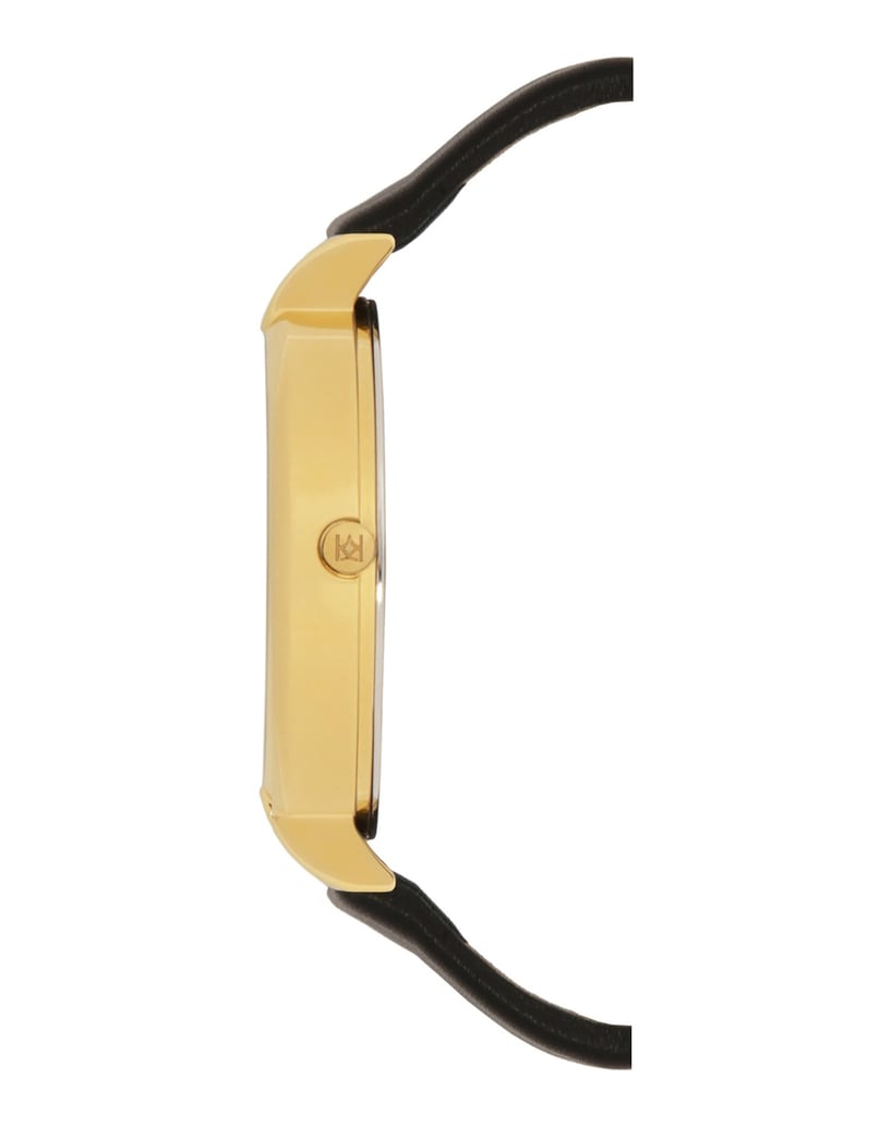 Kazar-Schwarz-goldene-Uhr-mit-Lederarmband