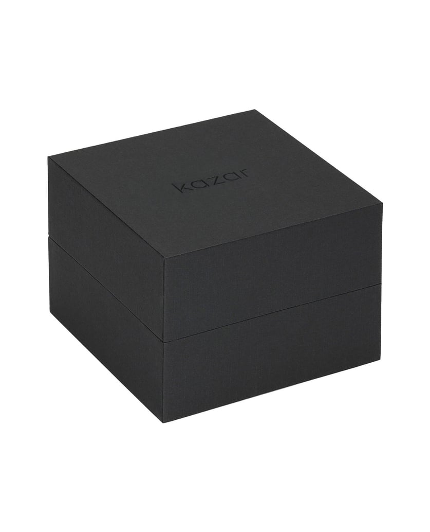 Kazar-Schwarz-goldene-Uhr-mit-Lederarmband